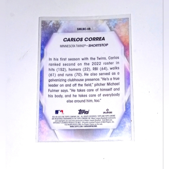 Carlos Correa Topps Chrome Stars Of MLB 2023 #SMLBC-48 - Picture 2 of 2